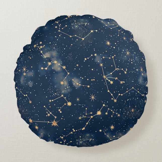 Coussins Ronds Constellation céleste - Nuit étoilée (5) (Devant)