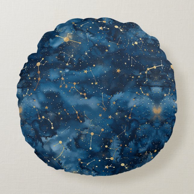 Coussins Ronds Constellation céleste - Nuit étoilée (7) (Devant)