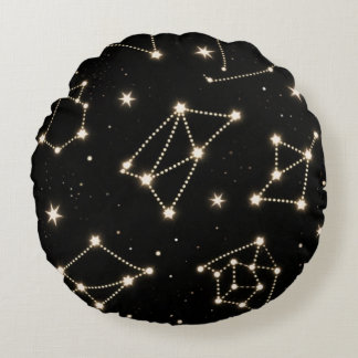 Coussins Ronds Constellations Zodiac Motif lancer oreiller