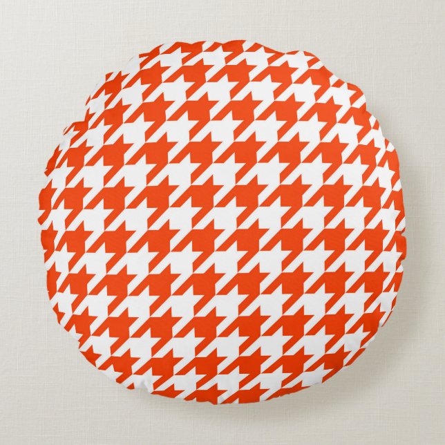 Coussins Ronds Contrôle de la jambe orange et blanche (Devant)