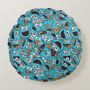 Coussins Ronds Cookie Monster Nom Nom Nom Nom Motif