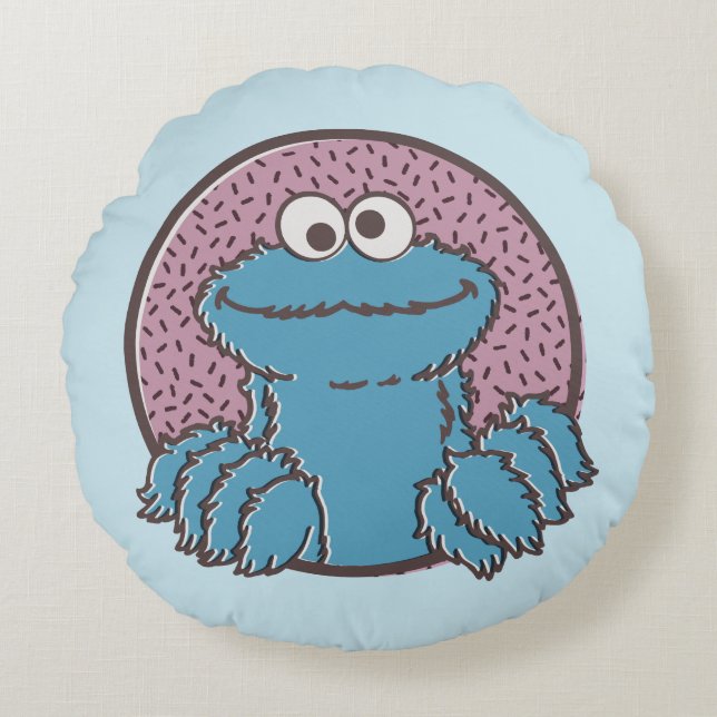 Coussins Ronds Cookie Monster | Om Nom Nom Nom (Devant)