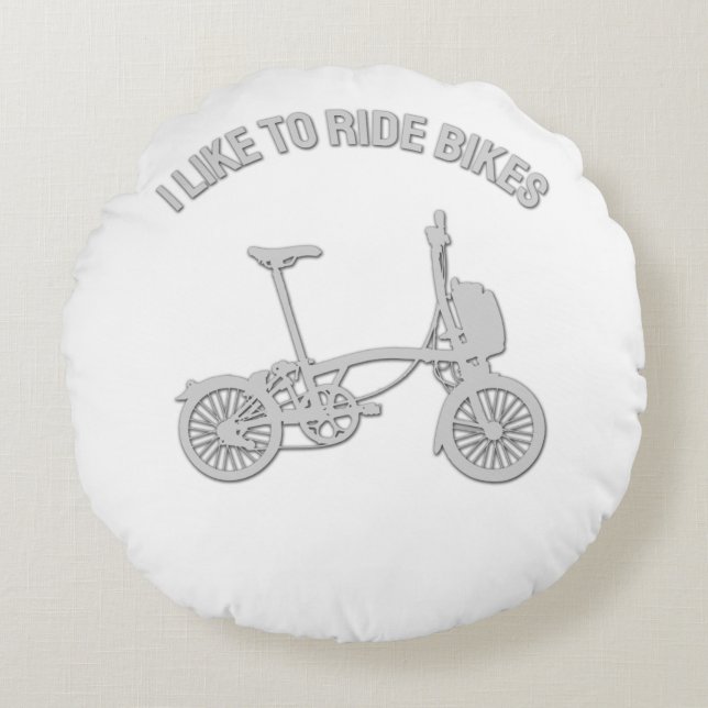 Coussins Ronds Cool bicycle Design - I Like to Ride Bikes (Devant)