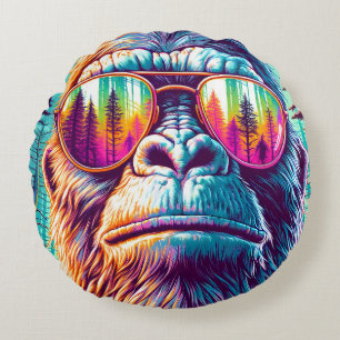 Coussins Ronds Cool Bigfoot dans Lunettes de soleil Hip