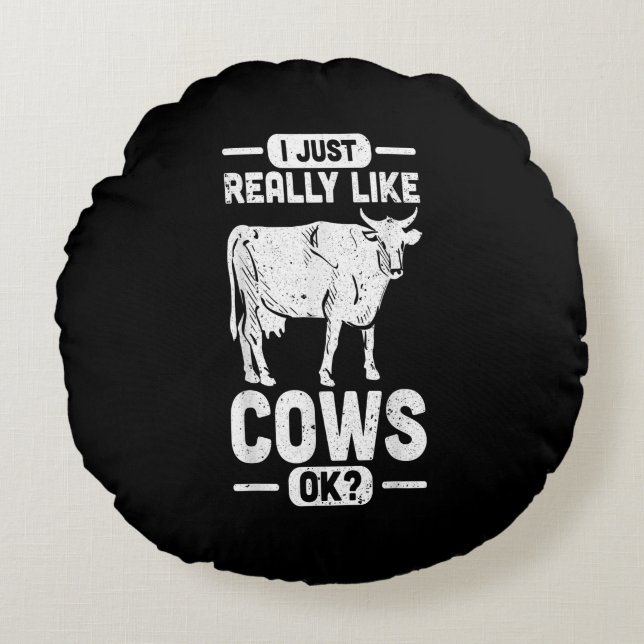 Coussins Ronds Cool Cow Animal Idea | Funny Cow Lover (Devant)