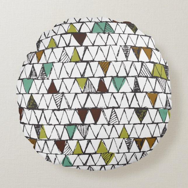 Coussins Ronds Cool et tendance motif sans couture de doo dessiné (Devant)