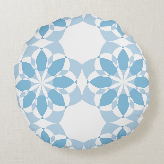 Coussins Ronds Cool, girly, moderne, tendance fleur unique abstra (Dos)