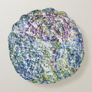Coussins Ronds Cool, moderne, tendance coloré abstrait arrière -