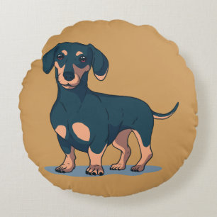 Coussins Ronds Cool noir Dachshund conception chien