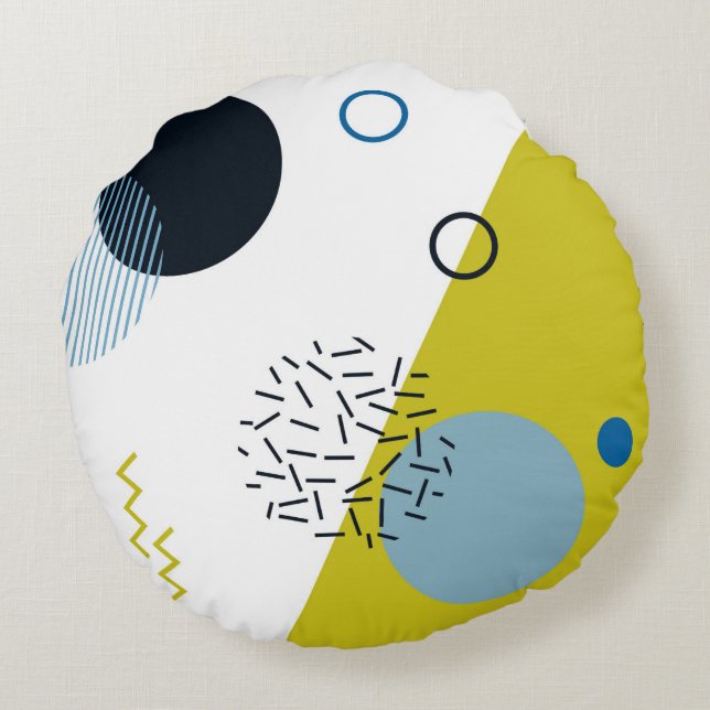 Coussins Ronds Cool, tendance, moderne, vert Memphis (Dos)