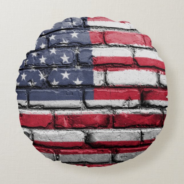 Coussins Ronds Cool USA Drapeau design (Devant)