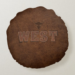 Coussins Ronds Cool Western Texte - Personnaliser It