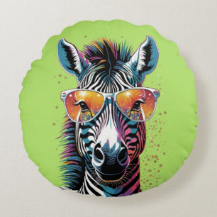 Coussins Ronds Cool Zebra Vibes