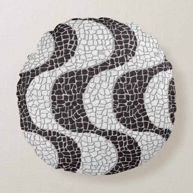 Coussins Ronds Copacabana Sidewalk Brazilian pattern (Devant)
