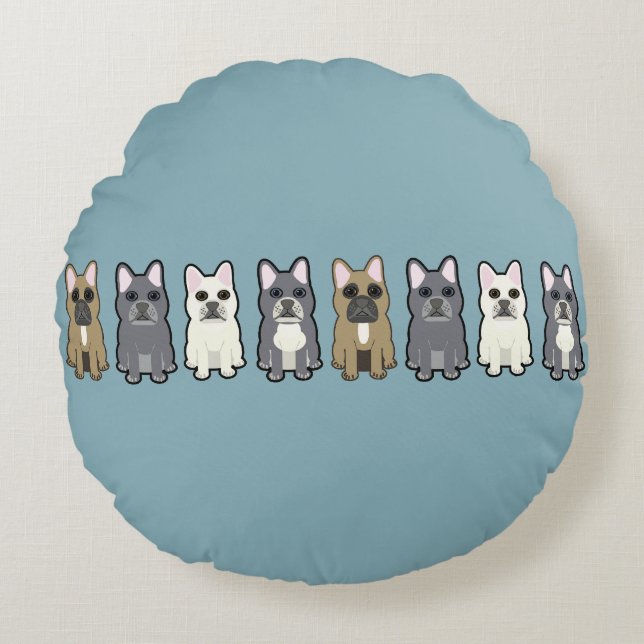 Coussins Ronds Copains Frenchie (Devant)