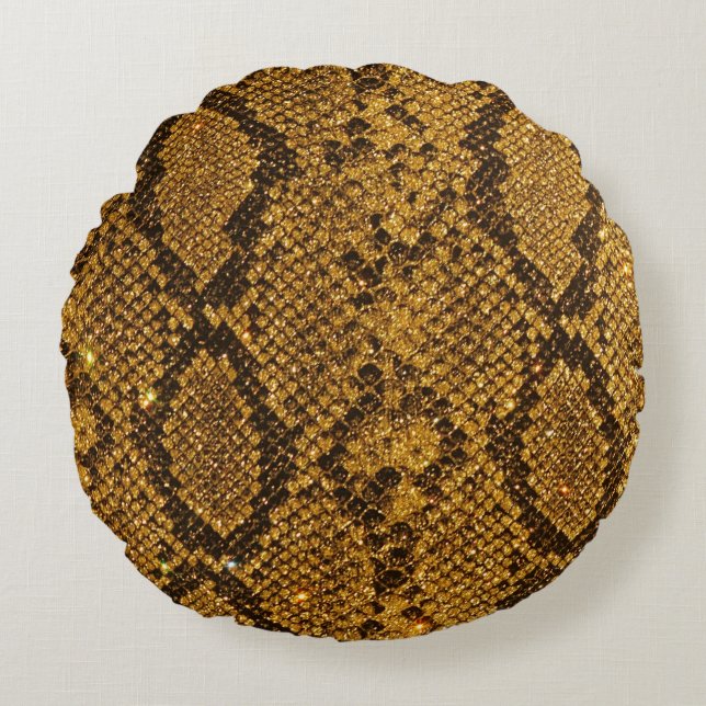 Coussins Ronds Copie de motif de peau de serpent (Devant)