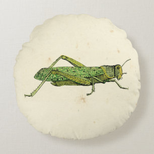 Coussins Ronds Copie encadrée de sauterelle verte