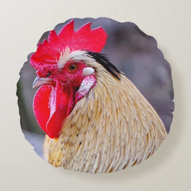Coussins Ronds Coq avec Cockscomb (Devant)