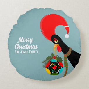 Coussins Ronds Coq portugais et saint Bauble de Noël