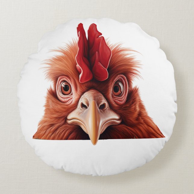 Coussins Ronds Coq qui regarde (Devant)