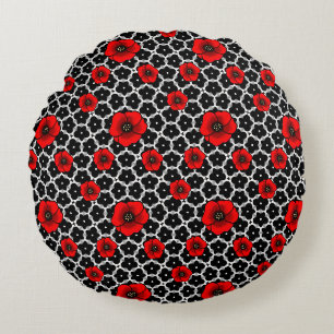 Coussins Ronds Coquelicot sur le jardin gothique