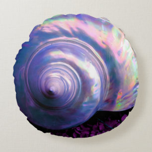 Coussins Ronds Coquillage tropical opalescent mère perle