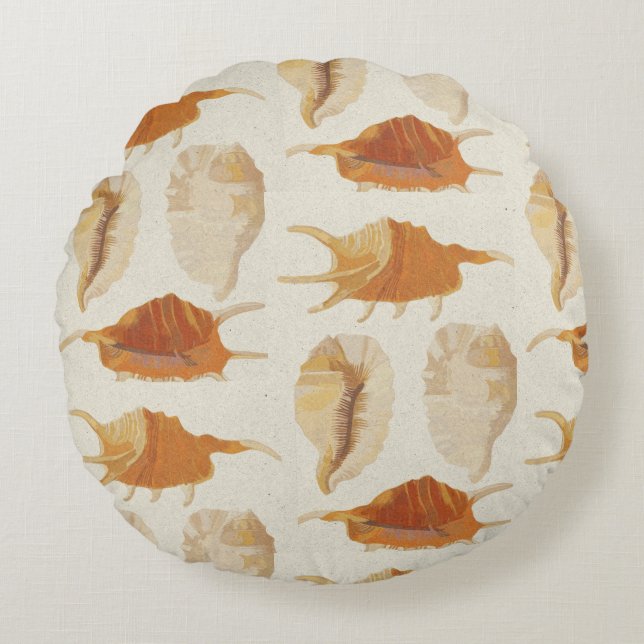 Coussins Ronds Coquillages texturés (Devant)