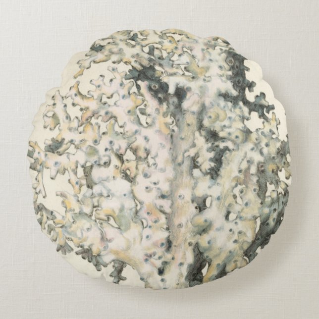 Coussins Ronds Corail antique d'aquarelle (Devant)