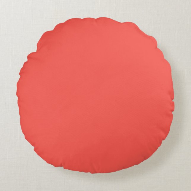 Coussins Ronds  Corail (couleur solide)  (Devant)