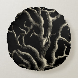 Coussins Ronds Corail noir et bronzage