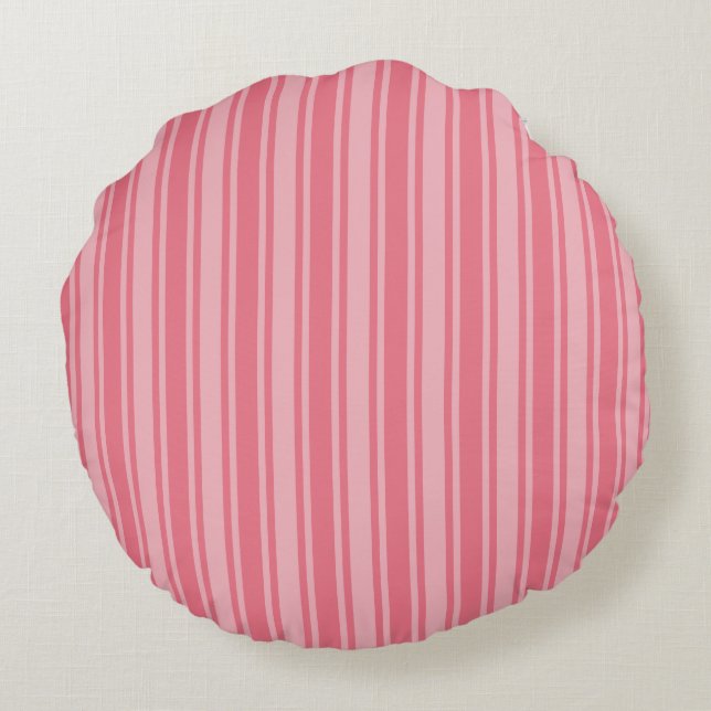 Coussins Ronds Coral rose bonbons rayures (Dos)