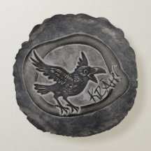 Corbeau Crow Rabe appelle KREUH ! Oreiller