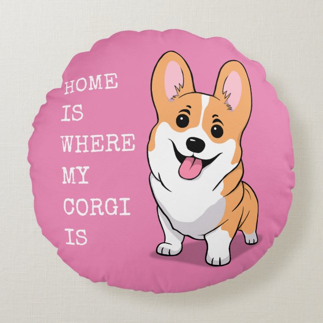 Coussins Ronds Corgi (Devant)