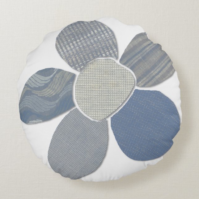 Coussins Ronds Correspondre N'Importe Quelle Fleur De Collage De  (Dos)