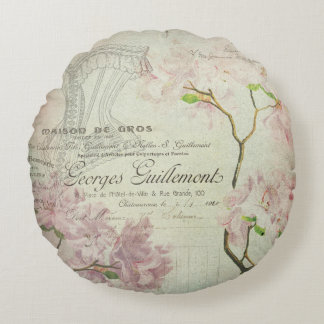 Coussins Ronds Corset minable de fleurs de manuscrit français