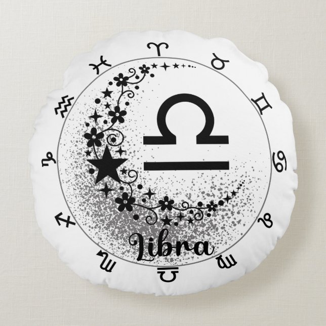 Coussins Ronds Cosmic Confort Cushion : Embrassez Votre Libra Int (Devant)