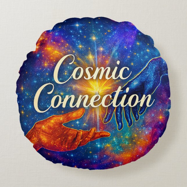 Coussins Ronds 🪐 Cosmic Connection Decorative Pillow (Devant)