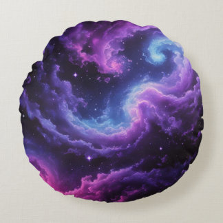 Coussins Ronds Cosmic Galaxy Nebula Abstract Space Art Design