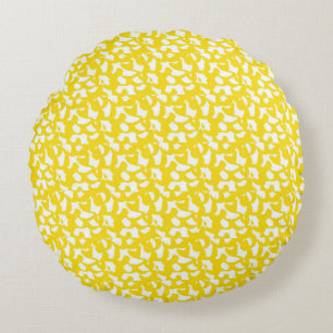 Coussins Ronds Coton de design d'art Motif jaune Abstrait