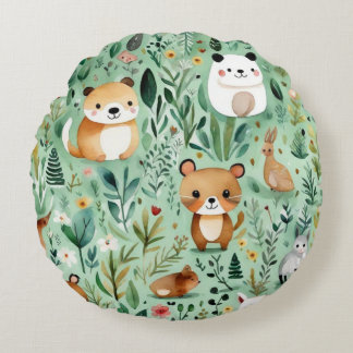 Coussins Ronds Cottage coeur fleuri campagne verdoyante décoratio