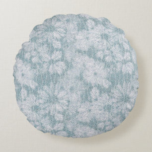 Coussins Ronds Cottage de Comté Velvety Blue Daisy