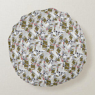 Coussins Ronds "Couche royale : un jeu de cartes de poker de rois