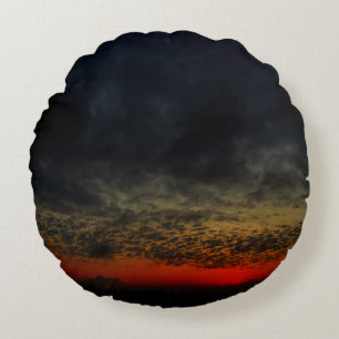 Coussins Ronds Coucher de soleil avant la tempête