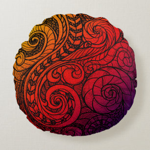 Coussins Ronds Coucher de soleil tourbillonnant