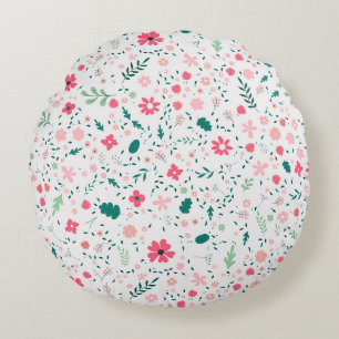 Coussins Ronds Couleur d'automne mignon Illustré motif floral