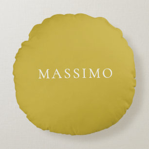 Coussins Ronds Couleur Or Moderne Minimaliste Tendance Votre Nom