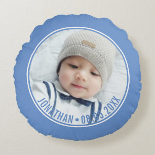 Coussins Ronds Couleur personnalisée avec photo et texte personna