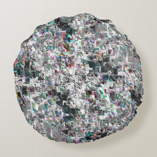 Coussins Ronds Couleur ressemblant à des découpes dvd carrés, mos (Dos)