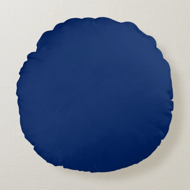 Coussins Ronds Couleur solide bleue royale (Devant)