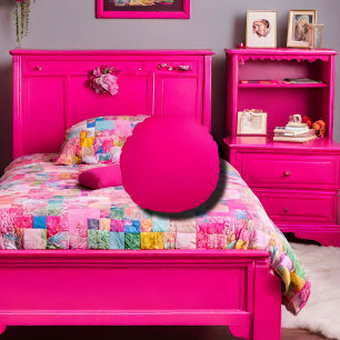 Coussins Ronds couleur unie rose vif